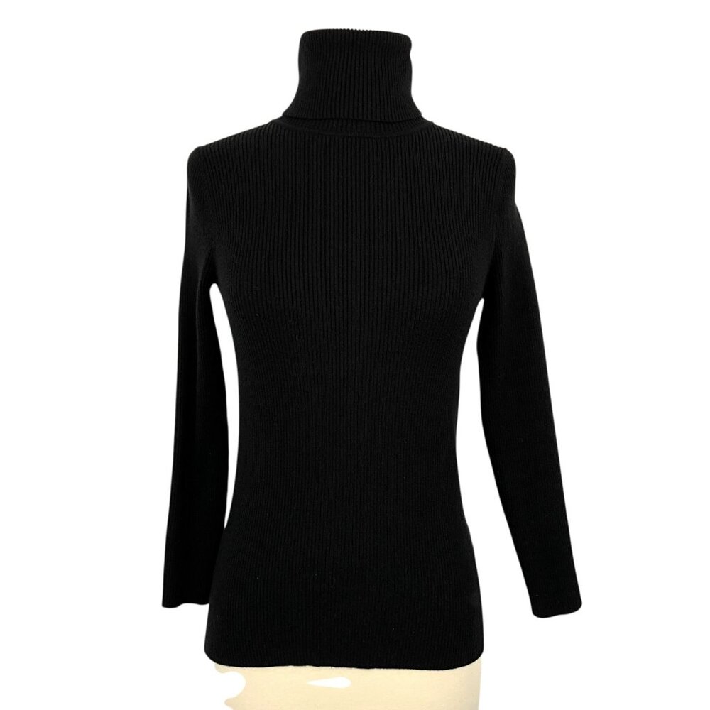 Tuckernuck Pomander Place Arlo Turtleneck Black Ribbed Size Small S Stretch